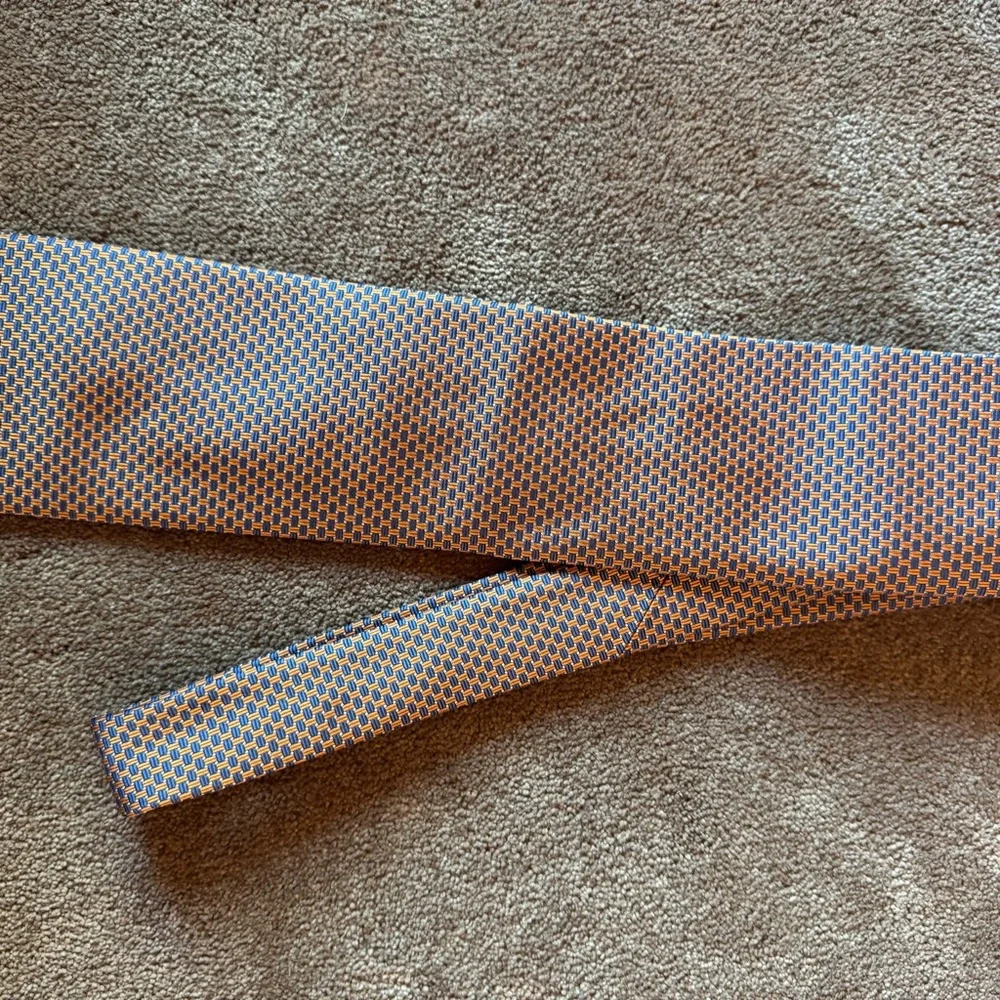 Brioni Orange & Blue Italian made tie